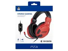 BIGBEN PS4 Stereo Headset V3 Off Playstation Lizenz red