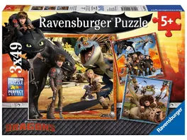 Ravensburger Puzzle Drachenreiter 3 x 49 Teile