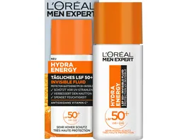 L Oreal Men Expert Hydra Energy Taegliches Invisible Fluid LSF 50