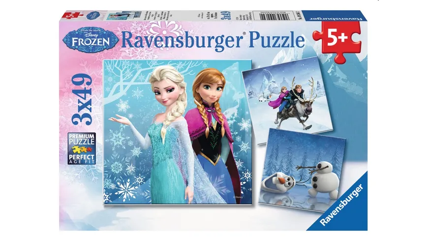 Ravensburger Puzzle - Frozen - Abenteuer im Winterland, 3x49 Teile