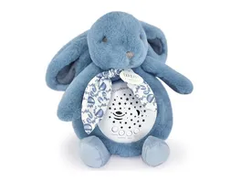 DOUDOU Nachtlicht Sterne Musik Hase blau 19cm