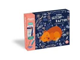 AUZOU Verlag Kreativ Set Meine Glitzerkarten Verzauberte Natur