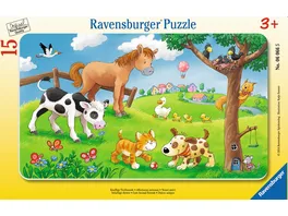 Ravensburger Puzzle Rahmenpuzzle Knuffige Tierfreunde 15 Teile