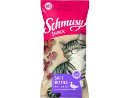 Schmusy Katzensnack Soft Bitties mit Ente