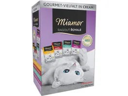 Miamor Katzennassfutter Ragourt Royale Gourmet Vielfat in Cream Multibox 12x100g