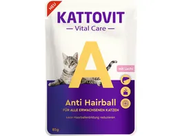 Kattovit Katzennassfutter Vital Care Anti Hairball mit Lachs