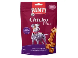 RINTI Hundesnack Chicko Plus Kaese Schinken Wuerfel