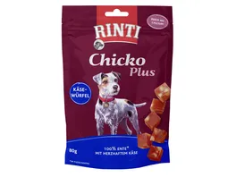 RINTI Hundesnack Chicko Plus Kaesewuerfel Ente