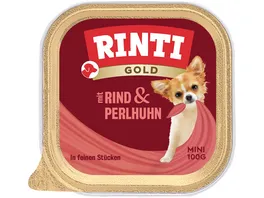 RINTI Hundenassfutter Gold Mini Rind Perlhuhn