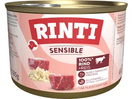 RINTI Hundenassfutter Sensible Rind Reis