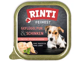 RINTI Hundenassfutter Feinest Gefluegel Pur Schinken