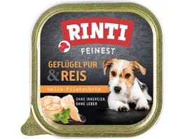 RINTI Hundenassfutter Feinest Gefluegel pur Reis