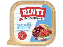 RINTI Hundenassfutter Kennerfleisch Gefluegelherzen