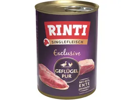 RINTI Hundenassfutter Singlefleisch Exclusive Gefluegel Pur