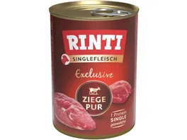 RINTI Hundenassfutter Singlefleisch Exclusive Ziege Pur