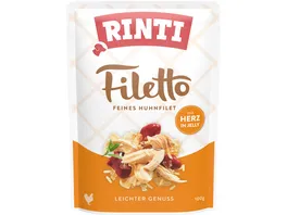 RINTI Hundenassfutter Filetto Huhn Herz in Jelly