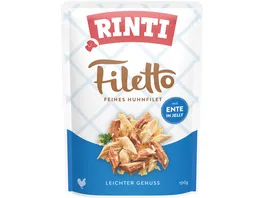 RINTI FILETTO Hundenassfutter feines Huhnfilet mit Ente in Jelly