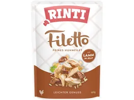 RINTI Hundenassfutter Filetto Huhnfilet mit Lamm in Jelly