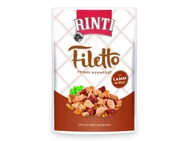 RINTI Hundenassfutter Filetto Huhnfilet mit Lamm in Jelly