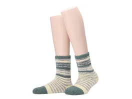 MOVE UP Damen Kuschelsocken Mixstripes