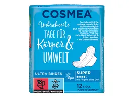 Cosmea Comfort Plus Ultra Binden Geruchsschutz Super mit Fluegeln 12 Stueck
