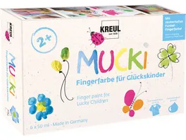 MUCKI Fingerfarbe fuer Glueckskinder 6er Set 50 ml