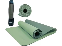 Schildkroet Fitness Bicolor Yogamatte Gruen Moosgruen 4mm PVC frei im Carrybag