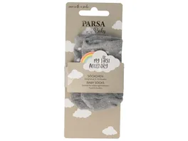 PARSA Beauty Babysoeckchen grau mit weissen Punkten
