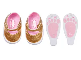 Baby Annabell Goldene Schuhe mit Einlegesohlen 43cm