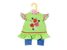 Zapf Creation Dolly Moda Puppenkleidung Shirt Leggings Erdbeeren 43cm Shirt mit Rueschen und Leggings im Jeanslook