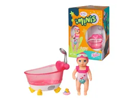 BABY born Minis Playset Bathtub 7cm grosse Puppe Amy mit Badewanne und Bade Ente 906101 Zapf Creation