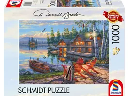 Schmidt Spiele Erwachsenenpuzzle Darrel Bush Seeufer am Loon Lake New York 1 000 Teile Puzzle
