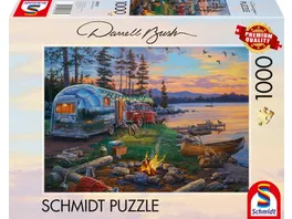 Schmidt Spiele Erwachsenenpuzzle Darrel Bush Campingidyll am See 1 000 Teile Puzzle