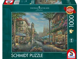 Schmidt Spiele Erwachsenenpuzzle Thomas Kinkade Studios Spanisches Strassencafe 1 000 Teile Puzzle