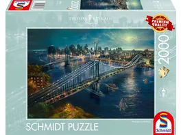 Schmidt Spiele Erwachsenenpuzzle Thomas Kinkade Studios Mond ueber Manhatten 2 000 Teile Puzzle