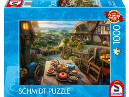 Schmidt Spiele Erwachsenenpuzzle Fruehstueck mit Aussicht 1 000 Teile Puzzle