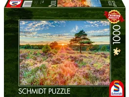Schmidt Spiele Erwachsenenpuzzle Heide im Sonnenuntergang 1 000 Teile Puzzle