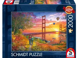 Schmidt Spiele Erwachsenenpuzzle Spaziergang zur Golden Gate Bridge 2 000 Teile Puzzle