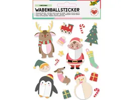 folia Wabenball Sticker CHRISTMAS 17 teilig