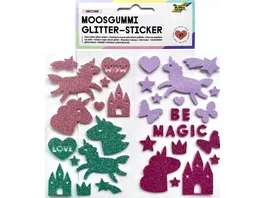 folia Moosgummi Glitter Sticker UNICORN
