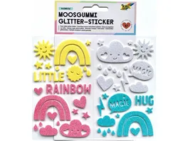 folia Moosgummi Glitter Sticker RAINBOW
