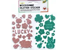 folia Moosgummi Glitter Sticker LUCKY