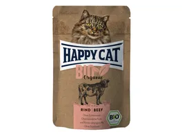 Happy Cat Katzennassfutter Bio Pouch Rind