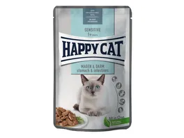 Happy Cat Katzennassfutter Sensitive Meat in Sauce Magen Darm Pouch 85 g