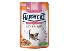 Happy Cat Katzennassfutter Kitten Junior Land Ente
