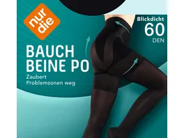 NUR DIE Damen figurformende Feinstrumpfhose Bauch Beine Po 60 DEN