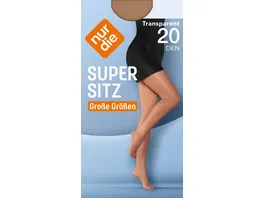 NUR DIE Damen Feinstrumpfhose Supersitz Color Komfortgroesse 20 DEN