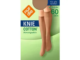 NUR DIE Damen Kniestruempfe Cotton Sensation 60 DEN