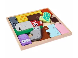 Eichhorn Tierset in Holzbox 14 Puzzleteile in Form verschiedener Tiere