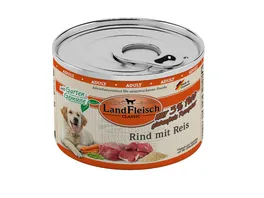 LandFleisch Classic Hundenassfutter Rind mit Reis mit Gartengemuese extra mager